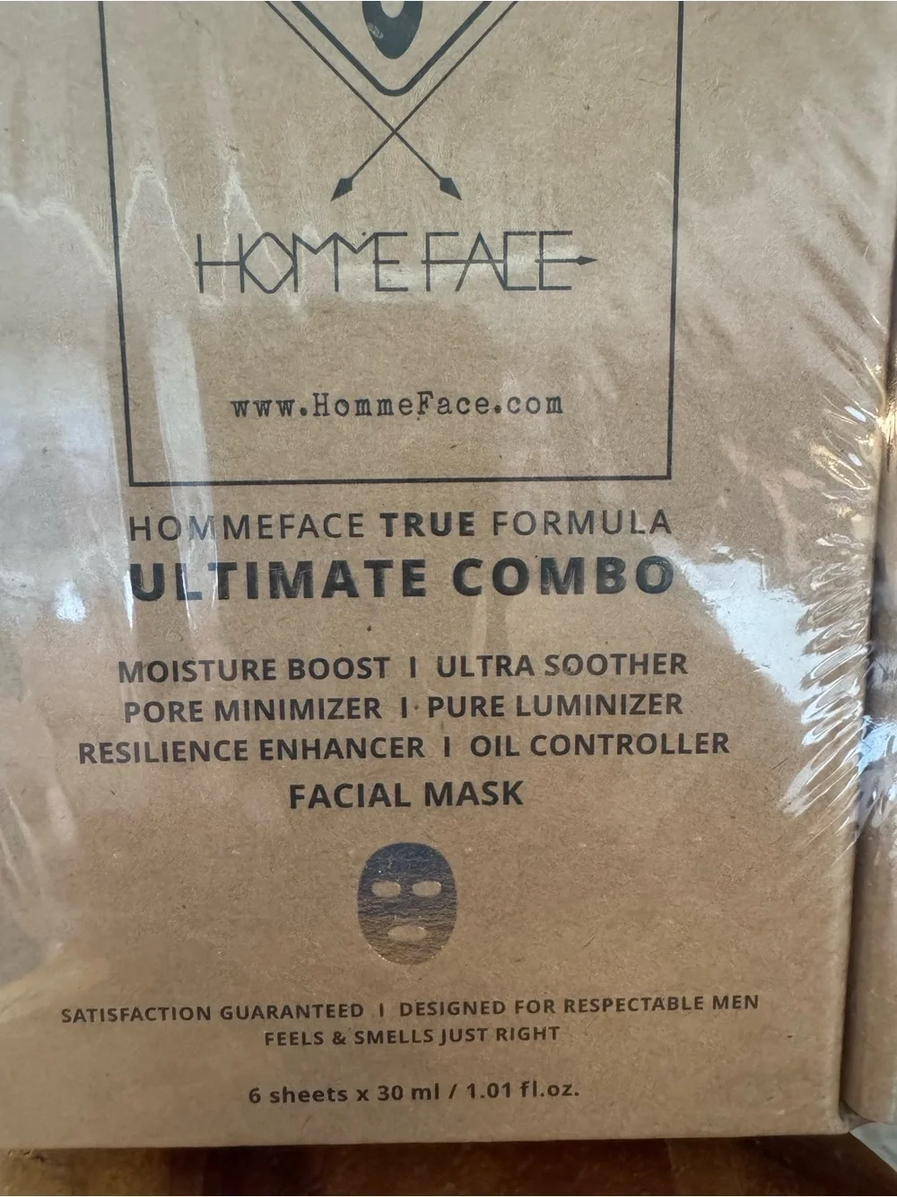 HommeFace TRUE Formula Ultimate Combo Facial Mask Set 6 Sheets NEW Sealed